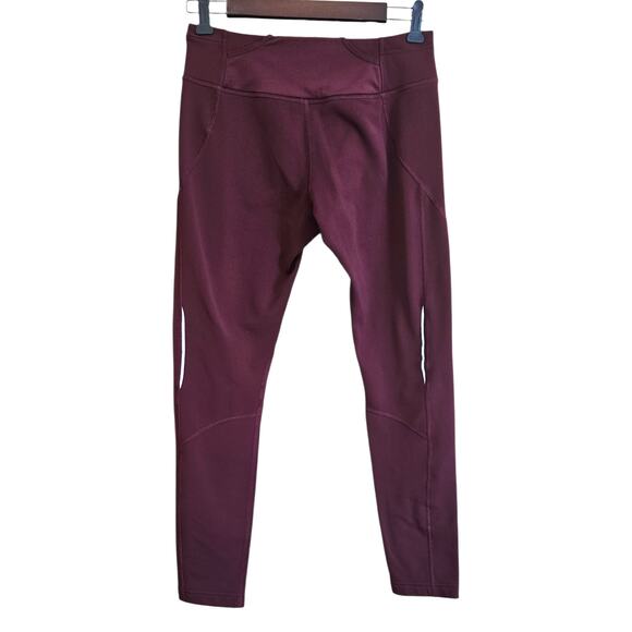 The North Face Women’s Fleece Lined Leggings Reflective Burgundy Medium - Picture 5 of 6
